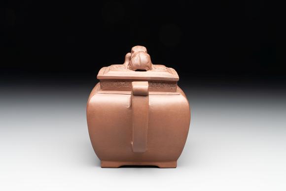 Rob Michiels AuctionsA Chinese Yixing stoneware 'lion and brocade ball' teapot and cover, 19/20th C.