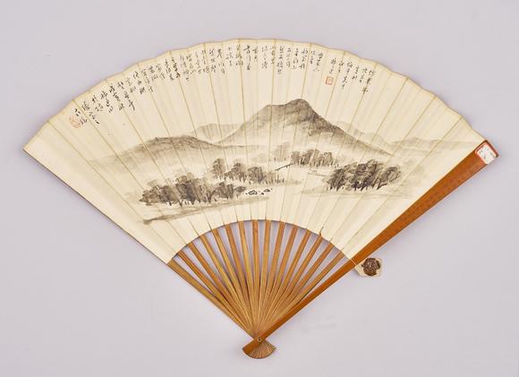 東京中央?yún)菛|邁（1885-1963）、時(shí)慧寶（1881-1943）、溥佺（1913-1991） 成扇三把