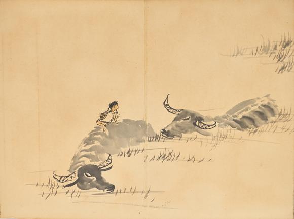 東京中央李可染（1907-1989） 款 牡牛冊頁