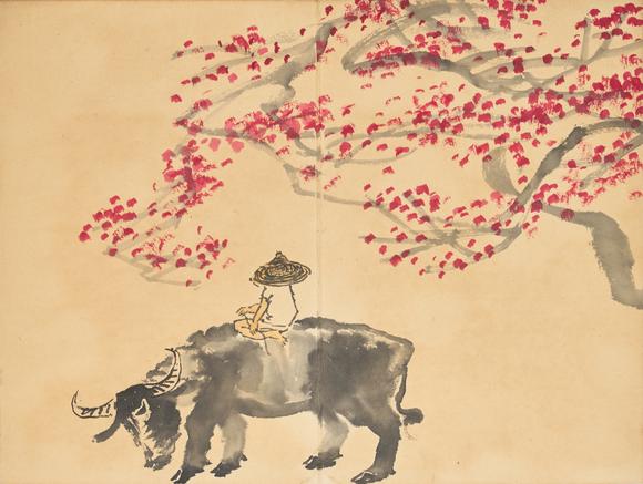 東京中央李可染（1907-1989） 款 牡牛冊頁