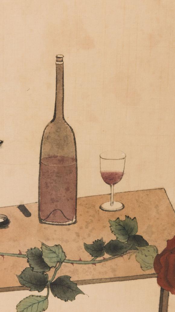 大阪美術(shù)商會溥儒 玫瑰葡萄酒