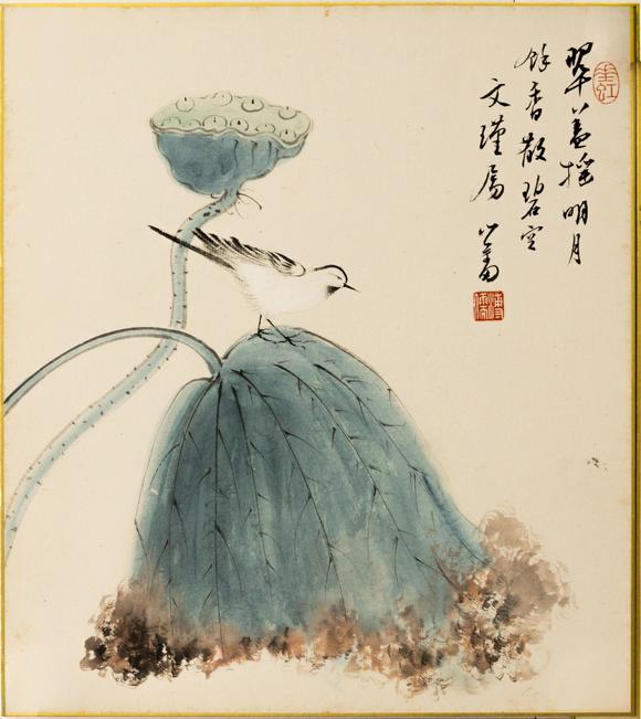 大阪美術(shù)商會溥儒 清荷四屏