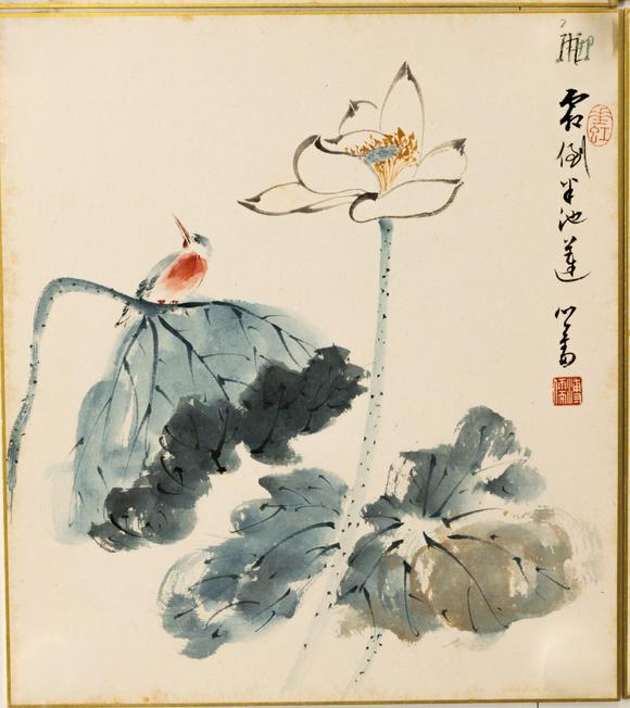 大阪美術(shù)商會溥儒 清荷四屏