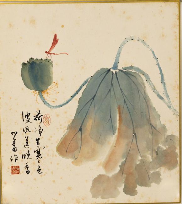 大阪美術(shù)商會(huì)溥儒 清荷四屏