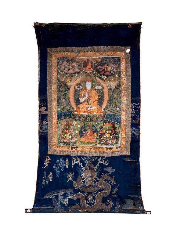 中古陶18世紀 宗喀巴大師唐卡