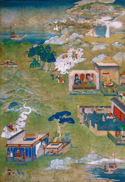 中古陶19世紀(jì) 《菩薩本生如意藤》系列唐卡之釋迦牟尼佛本生故事之十六唐卡