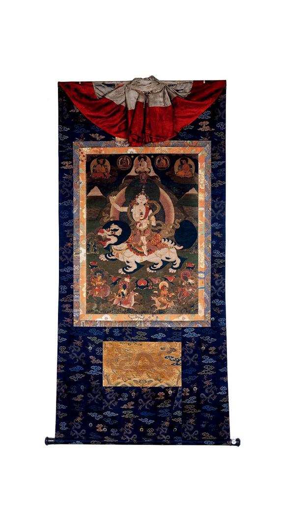 中古陶17～18世紀 祥壽佛母唐卡