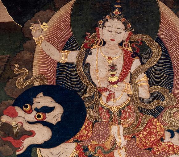 中古陶17～18世紀 祥壽佛母唐卡