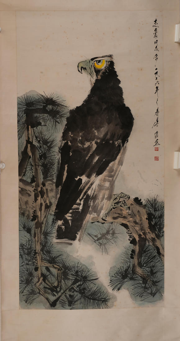 華岳國際唐云  松鷹圖