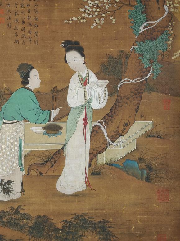  中佳信拍賣唐寅 仕女圖屏風(fēng) 2扇