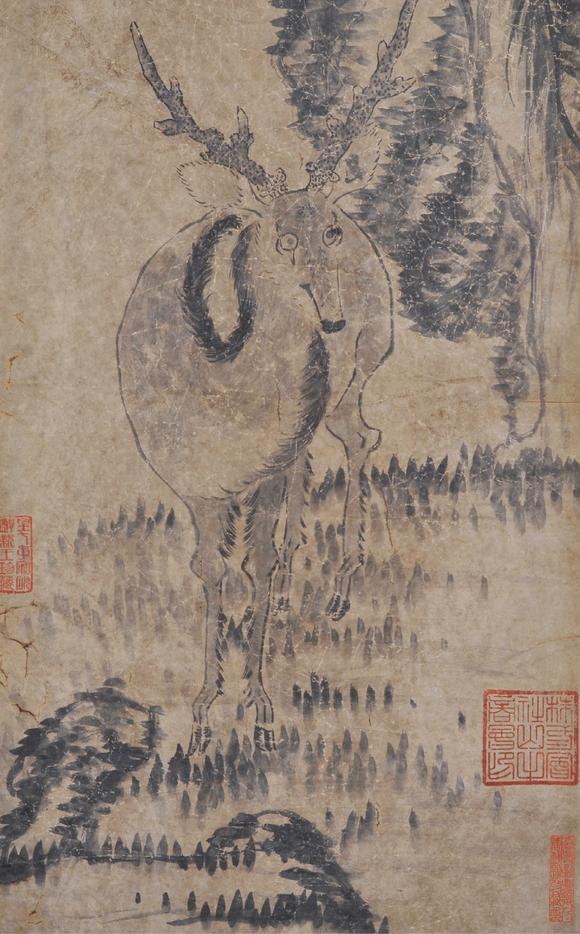  中佳信拍賣八大山人 《鳥獸圖》四條屏