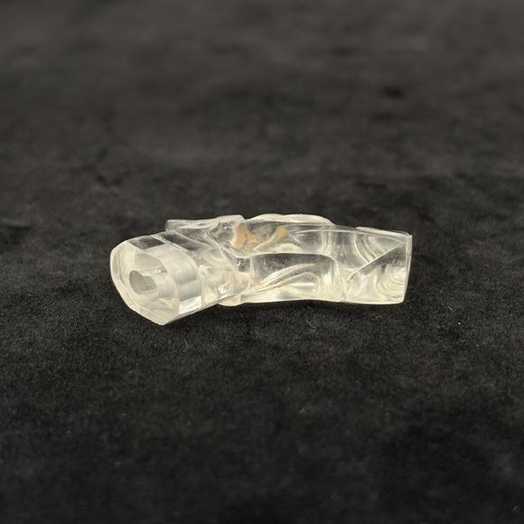 南京十竹齋水晶錢幣掛件 水晶龍頭兩件
