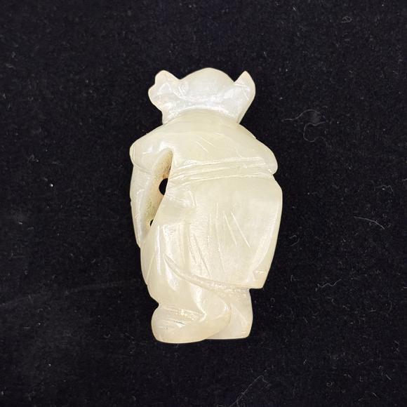 南京十竹齋白玉雕人物掛件兩件