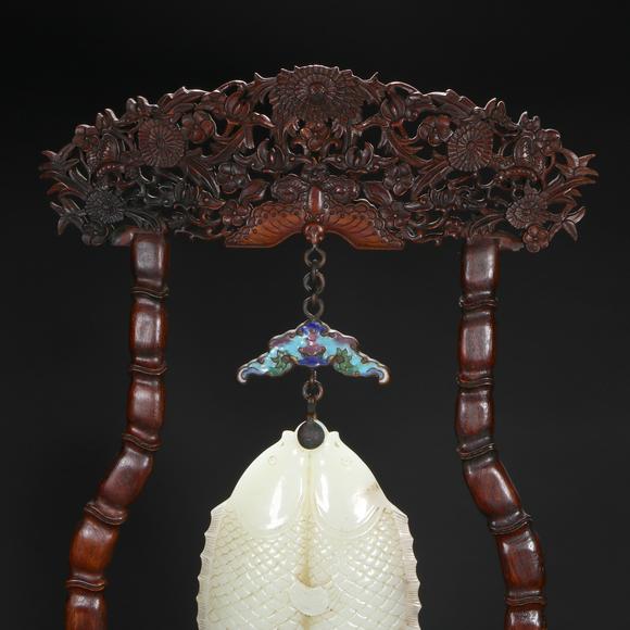 北京億宬和田玉雙魚(yú)吉慶掛屏