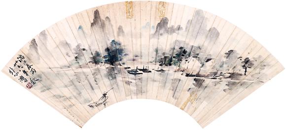 香港華輝徐悲鴻    漓江 扇面