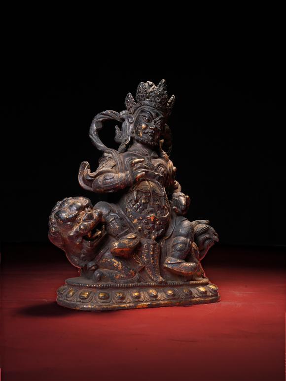 鴻寶源拍賣清乾隆 銅鎏金財寶天王