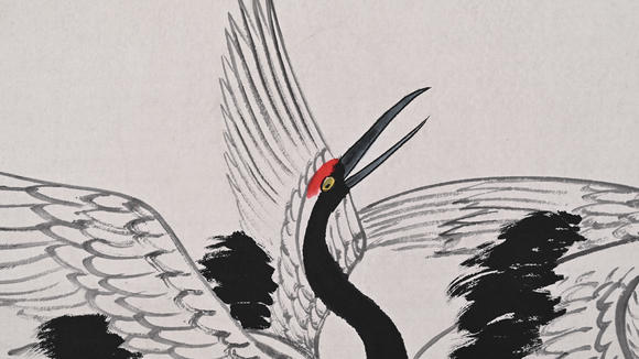 北京億宬 吳作人 款 仙鶴圖