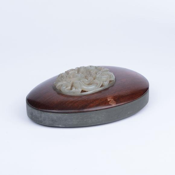千峰會(huì)清 龍紋透彫蓋橢形硯