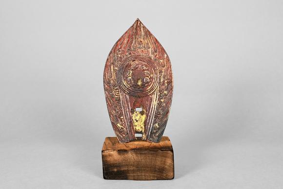 三杉美術(shù)銅漆金火焰紋佛光背光