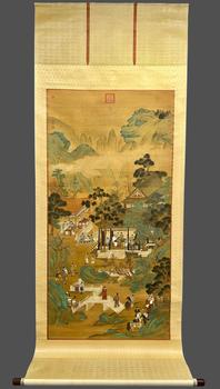 仇英 十八學(xué)士登瀛洲圖 立軸絹本設(shè)色