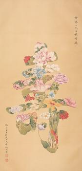 溥靖秋 花卉壽