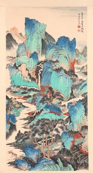 賀天健 重彩山水