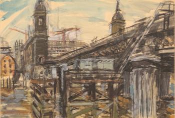Lot 527 *  SYLVIA BERGIN ROWLEY (1904-1999) 'Blackfriars Bridge'