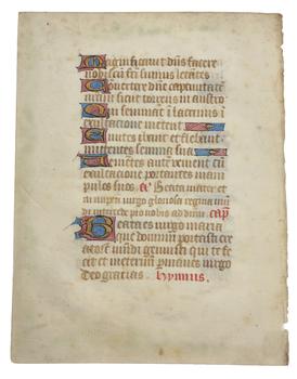 Lot 198 ENGLISH SCHOOL An illuminated manuscript on vellum