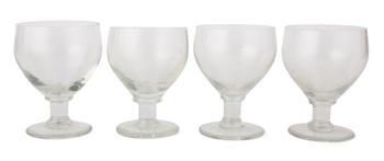 Lot 60 A SET OF FOUR ENGLISH GLASS RUMMERS