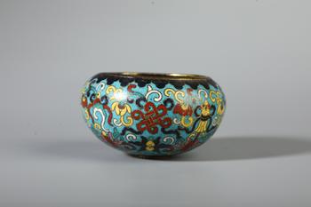 A Cloisonne Enamel Small Water Pot with Auspicious Floral Scrolls, China, 18th Century