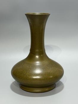 A Tea-Dust Glaze Flared Vase with Single Waist Ring, China, 18th century