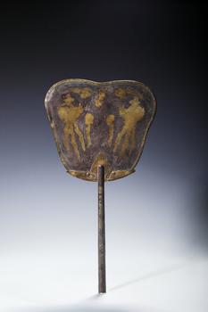 A Silver Fan Gilded with Twin Phoenix Motifs, China, 7th–10th centuries