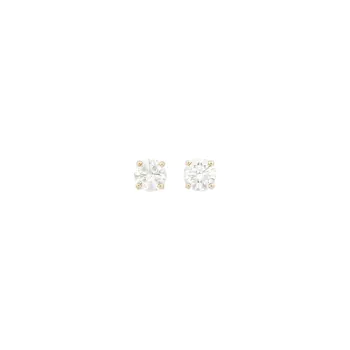 Pair of Low Karat White Gold and Diamond Stud Earrings