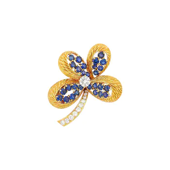 Cartier Paris Gold, Diamond and Sapphire Clip