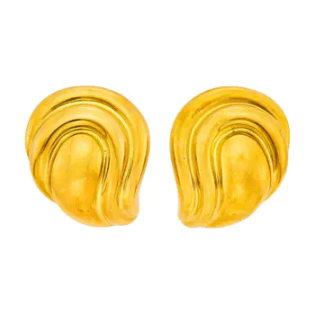 Pair of Fluted Gold Earclips