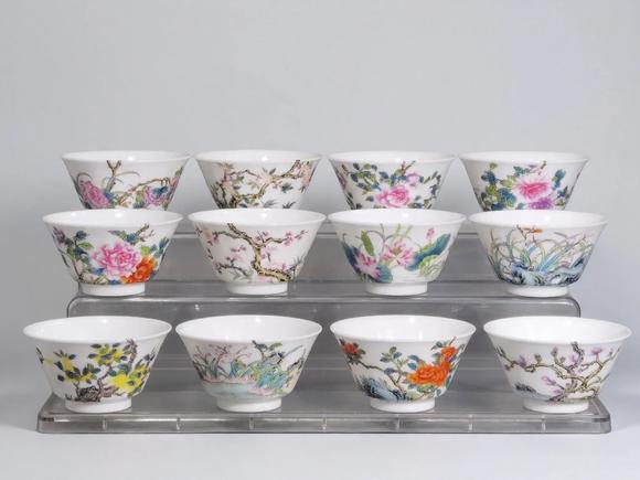 東京蕓術(shù)|2026東京蕓術(shù)競売春季藝術(shù)品拍賣會清雍正  琺瑯彩過枝十二花神杯一套
