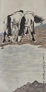徐悲鴻 雙馬圖