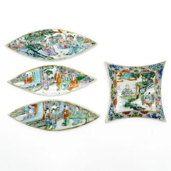 Lot of 4 19th Century China Porcelain Plaques