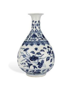 明永樂 青花纏枝花卉玉壺春瓶