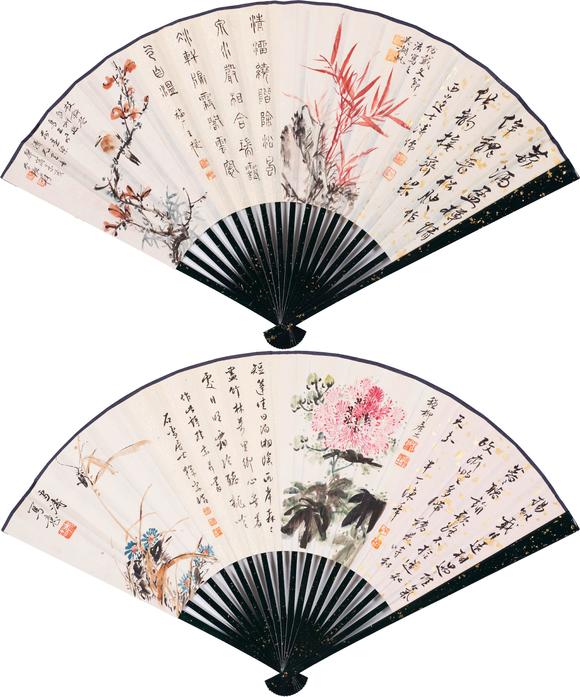 上海雅藏張大千、吳湖帆、王福廠、溥儒、謝稚柳等 格景書畫