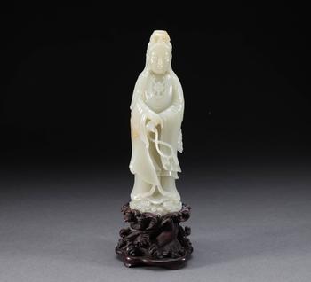 清代 和田玉觀音造像
