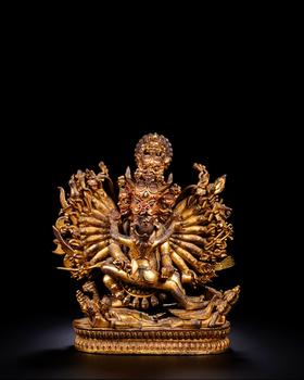 Qingganlong bronze gilding Dawei Jingang | 清乾隆 銅鎏金大威德金剛