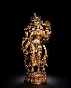 Clear copper and gilt gold are not empty to achieve Buddha. | 清 銅鎏金不空成就佛