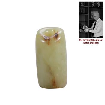 A CHINESE ARCHAIC JADE TUBE BEAD