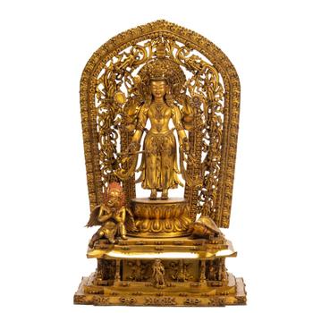 A CHINESE GILT BRONZE BUDDHIST STATUE