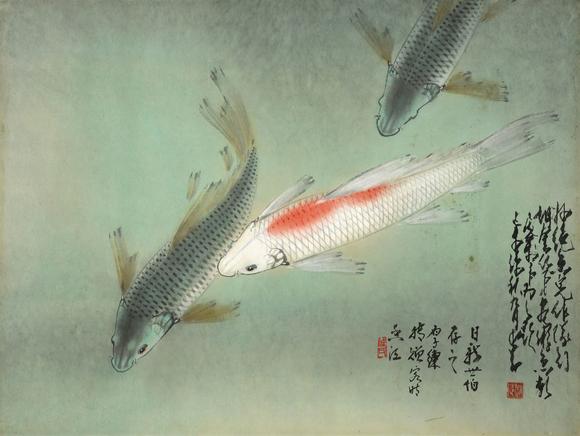 華藝國際林湖奎（b.1945） 趙少昂、陳厚練題 妙絕魚兒作隊行