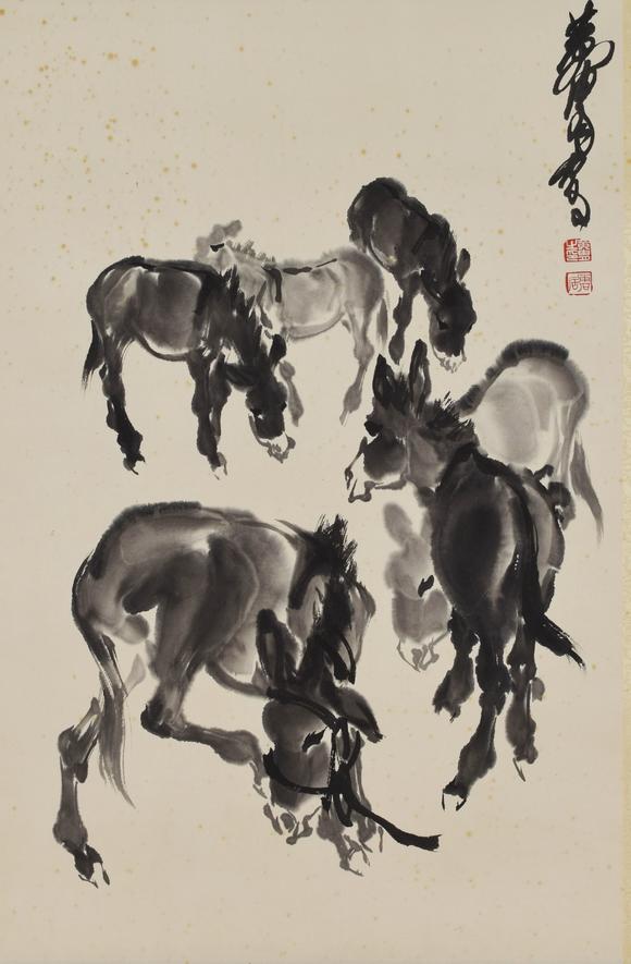 東京國際拍賣黃胄 六驢圖