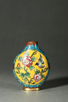 清代 銅掐絲琺瑯花鳥(niǎo)紋鼻煙壺