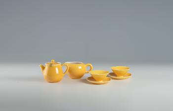曉芳窯 黃釉茶具組
