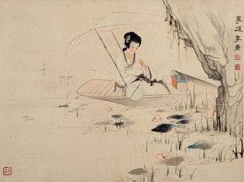 季康〈仕女圖〉立軸